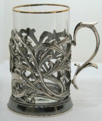 Подстаканник. Герб Романовых (06053) жаростойкий стакан в комплекте.